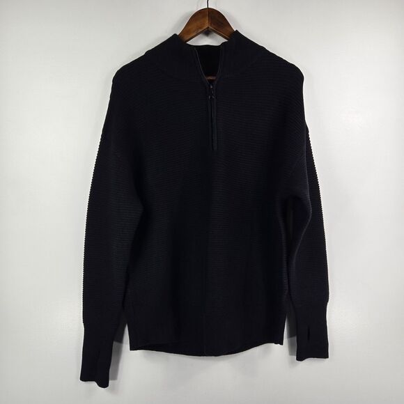 Lillusory Women's Size Small Black 1/4 Zip Pullover Sweater NWT - Picture 1 of 6